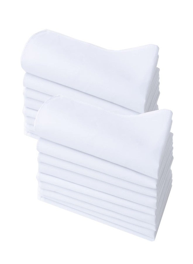 CoCoUSM Solid White Cotton Handkerchiefs for Wedding Party DIY Draw Gift Bulk - Image 1